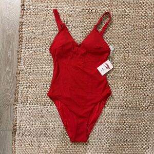 NWT Andie “The Marco” Red Ribbed Swimsuit